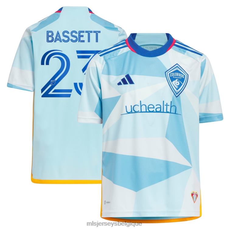 MLS Jerseys enfants maillot réplique colorado rapids cole bassett adidas bleu clair 2023 new day kit J8822842
