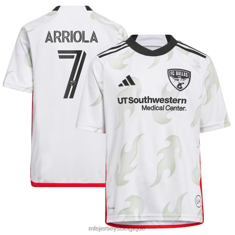 MLS Jerseys enfants fc dallas paul arriola adidas blanc 2023 burn baby burn réplique maillot de joueur J8822667