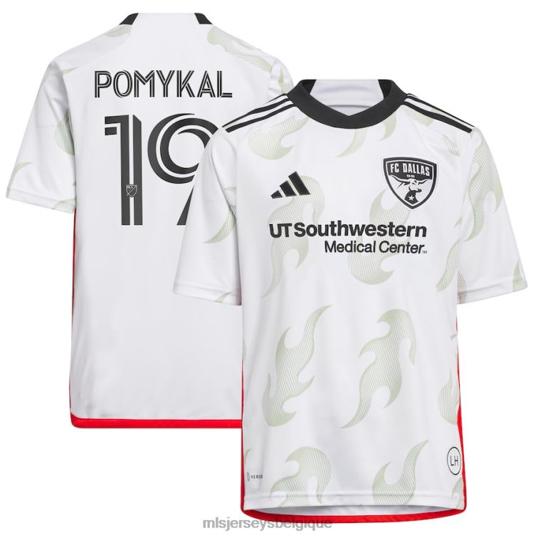 MLS Jerseys enfants maillot de joueur réplique fc dallas paxton pomykal adidas blanc 2023 burn baby burn J8822648