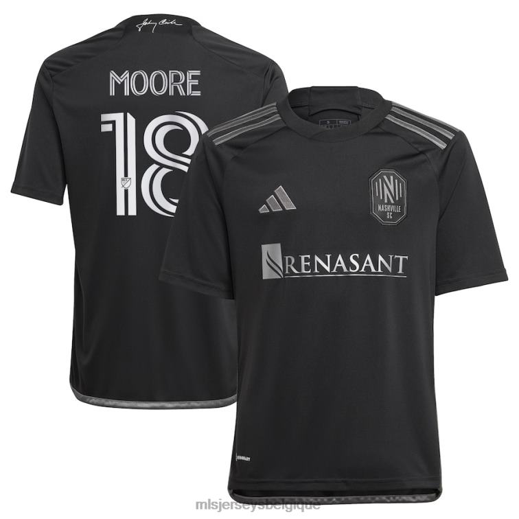 MLS Jerseys enfants nashville sc shaq moore adidas noir 2023 homme en noir kit réplique maillot de joueur J88221080