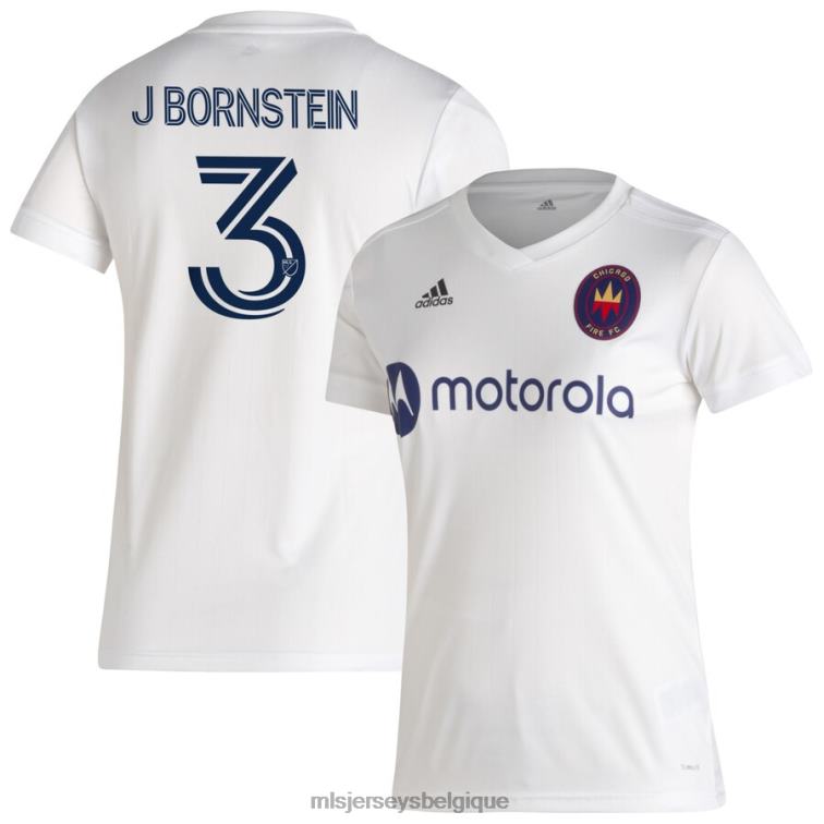MLS Jerseys femmes maillot de joueur réplique secondaire chicago fire jonathan bornstein adidas blanc 2020 J88221465