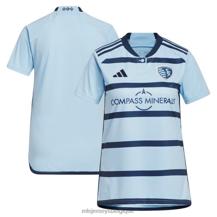 MLS Jerseys femmes maillot de sporting kansas city adidas bleu clair 2023 hoops 4.0 réplique J8822640