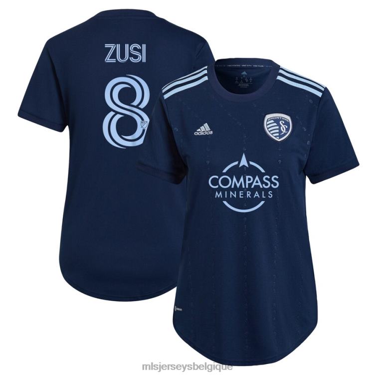 MLS Jerseys femmes sporting kansas city graham zusi adidas bleu 2022 state line 3.0 réplique maillot de joueur J88221010