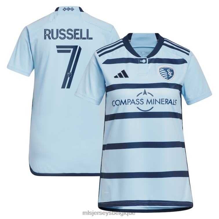 MLS Jerseys femmes sporting kansas city johnny russell adidas bleu clair 2023 hoops 4.0 réplique maillot de joueur J8822777