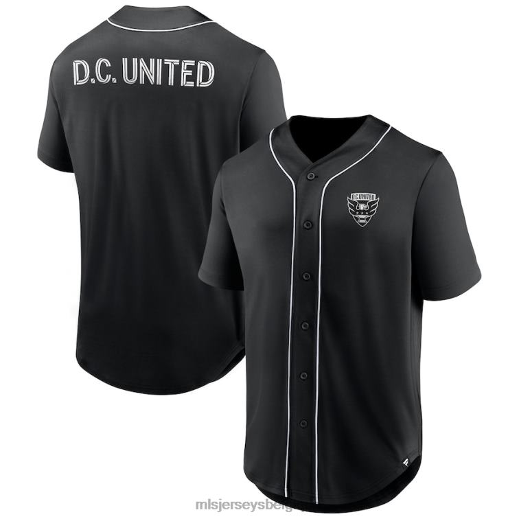 MLS Jerseys Hommes d.c. Maillot boutonné de baseball noir de marque United Fanatics, mode troisième période J8822291
