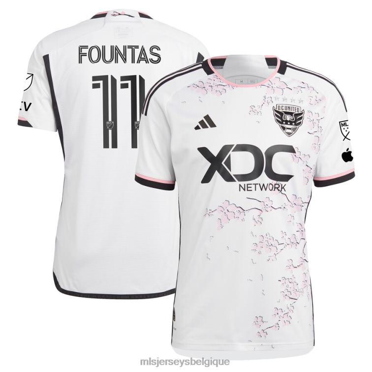 MLS Jerseys Hommes d.c. United Taxi Fontas Maillot de joueur authentique adidas blanc 2023 The Cherry Blossom Kit J8822815