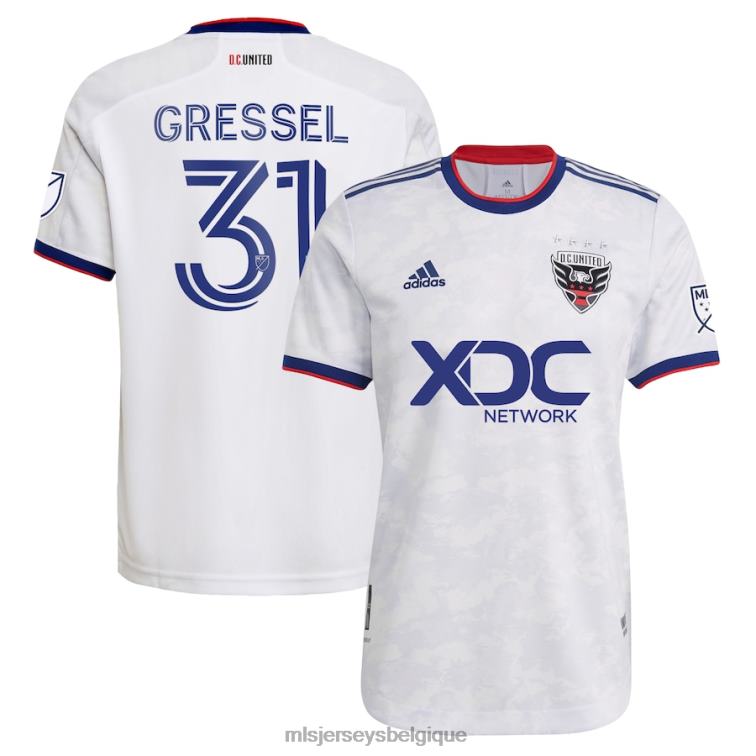 MLS Jerseys Hommes d.c. maillot de joueur authentique julian gressel adidas blanc 2022 le marbre authentique J88221266