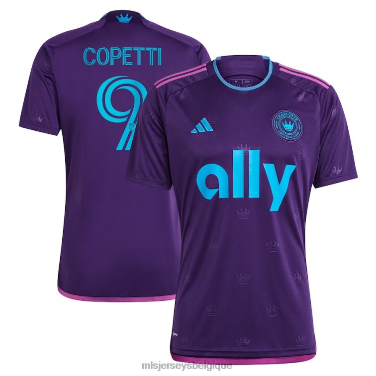 MLS Jerseys Hommes charlotte fc enzo copetti adidas violet 2023 couronne joyau kit réplique maillot J8822634