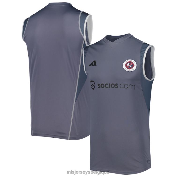MLS Jerseys Hommes maillot d'entraînement sans manches sur le terrain adidas new England revolution 2023 gris J8822573