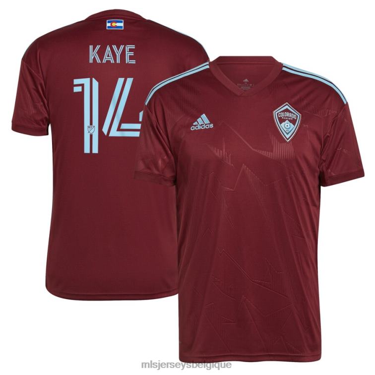 MLS Jerseys Hommes maillot de joueur réplique du club colorado rapids mark-anthony kaye adidas bordeaux 2022 J88221442
