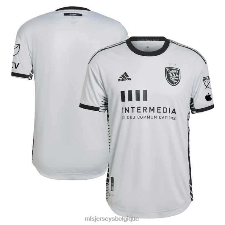 MLS Jerseys Hommes tremblements de terre de san jose maillot adidas gris 2023 le créateur kit authentique J8822274