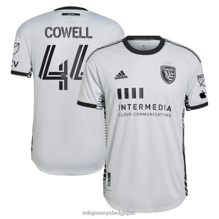 MLS Jerseys Hommes tremblements de terre de san jose cade cowell adidas gris 2023 le kit créateur maillot de joueur authentique J88221370