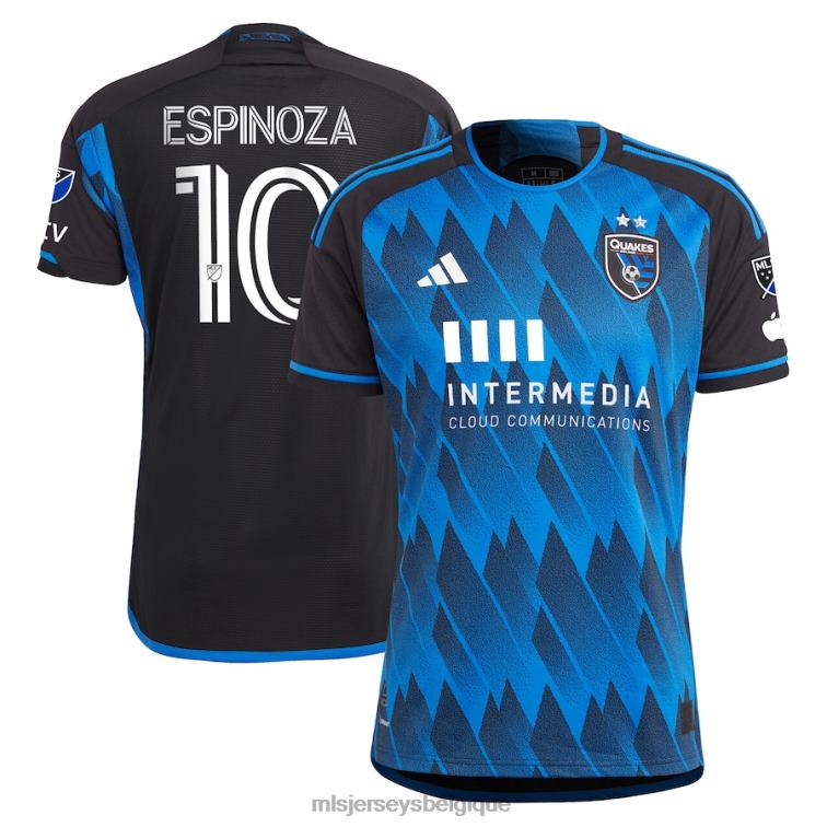 MLS Jerseys Hommes tremblements de terre de san jose cristian espinoza adidas bleu 2023 maillot de défaut actif maillot authentique J8822959