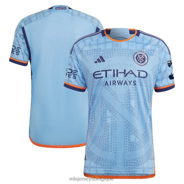 MLS Jerseys Hommes maillot authentique new york city fc adidas bleu clair 2023 le kit interboro J882235