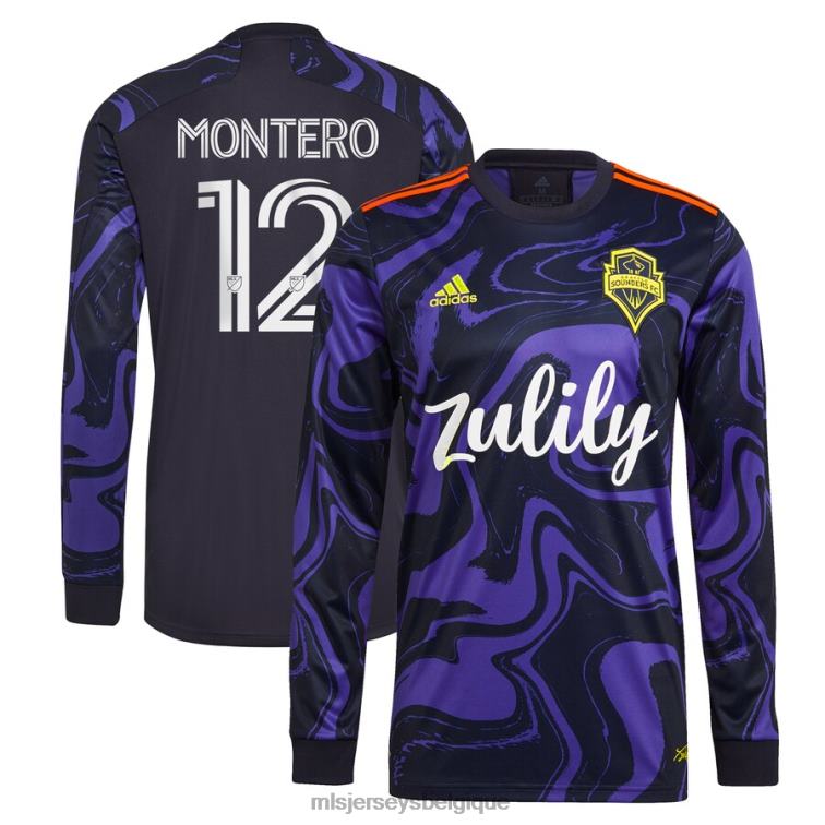 MLS Jerseys Hommes seattle sounders fc fredy montero adidas violet 2021 le kit jimi hendrix maillot de joueur réplique à manches longues J8822932