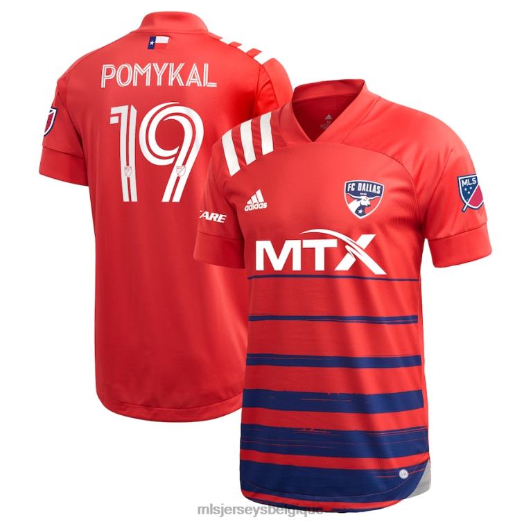 MLS Jerseys Hommes fc dallas paxton pomykal adidas rouge 2021 maillot de joueur authentique primaire J88221235