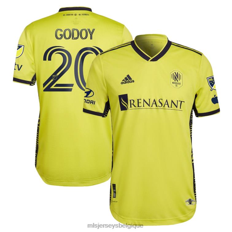 MLS Jerseys Hommes nashville sc anibal godoy adidas jaune 2023 le kit de retour maillot de joueur authentique J88221180