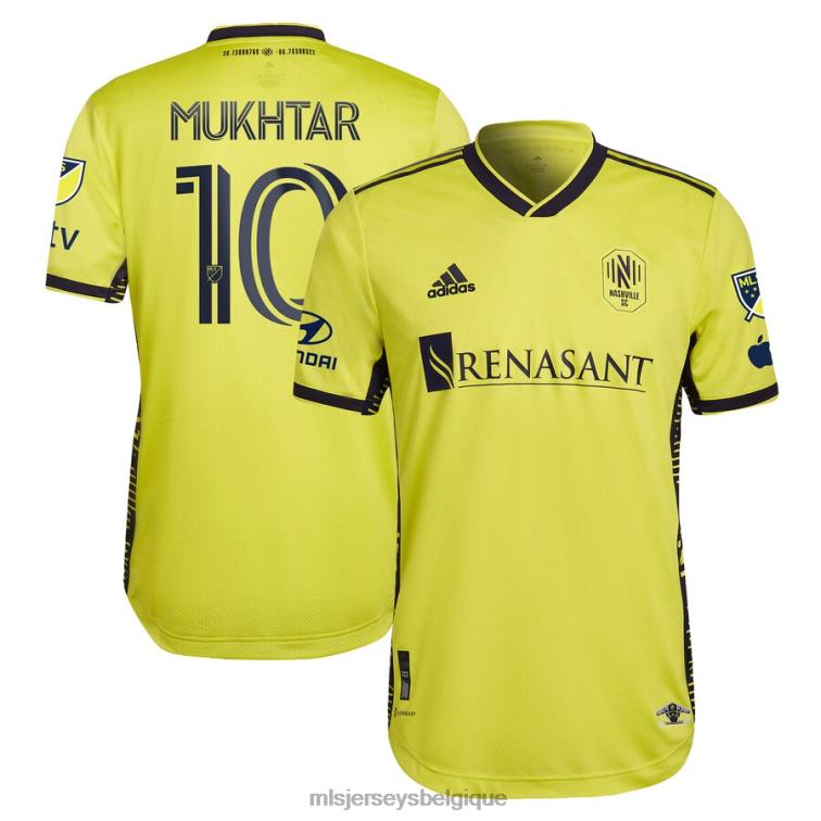 MLS Jerseys Hommes nashville sc hany mukhtar adidas jaune 2023 le kit de retour maillot de joueur authentique J8822450