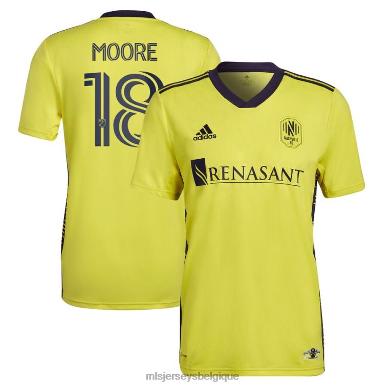 MLS Jerseys Hommes nashville sc shaq moore adidas jaune 2023 le kit de retour réplique maillot de joueur J8822778