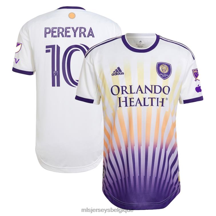 MLS Jerseys Hommes orlando city sc mauricio pereyra adidas blanc 2023 the sunshine kit maillot de joueur authentique J88221058
