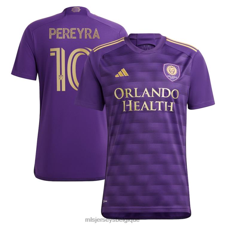 MLS Jerseys Hommes orlando city sc mauricio pereyra adidas violet 2023 the wall kit réplique maillot de joueur J8822899