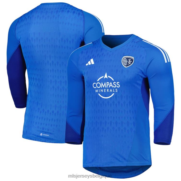 MLS Jerseys Hommes maillot réplique de gardien de but 2023 à manches longues adidas bleu sporting kansas city J8822494
