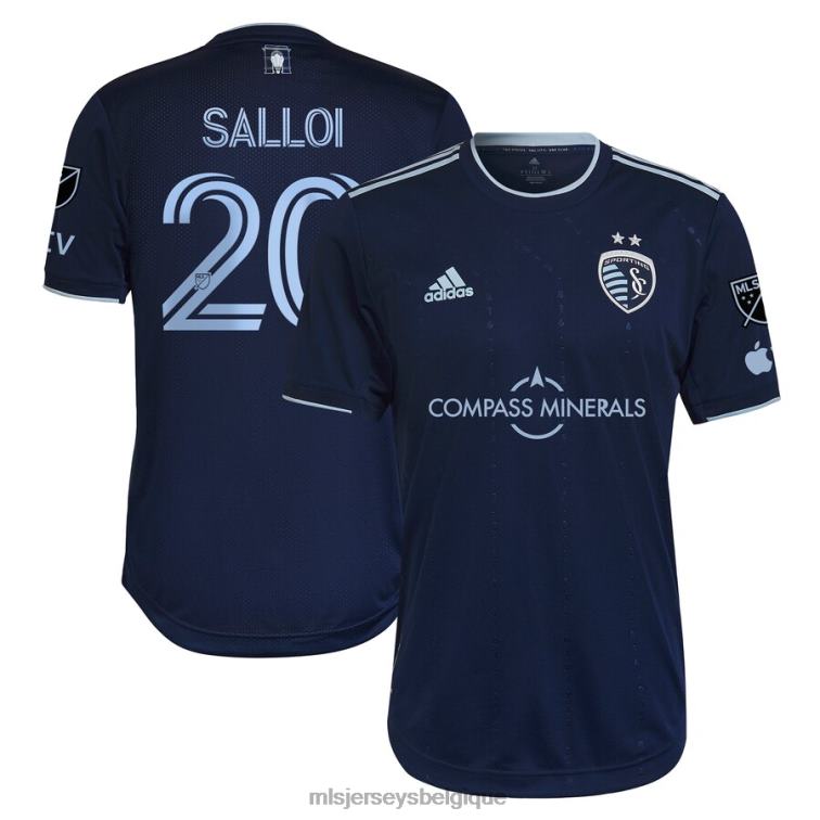 MLS Jerseys Hommes sporting kansas city daniel salloi adidas bleu 2023 state line 3.0 maillot de joueur authentique J8822730