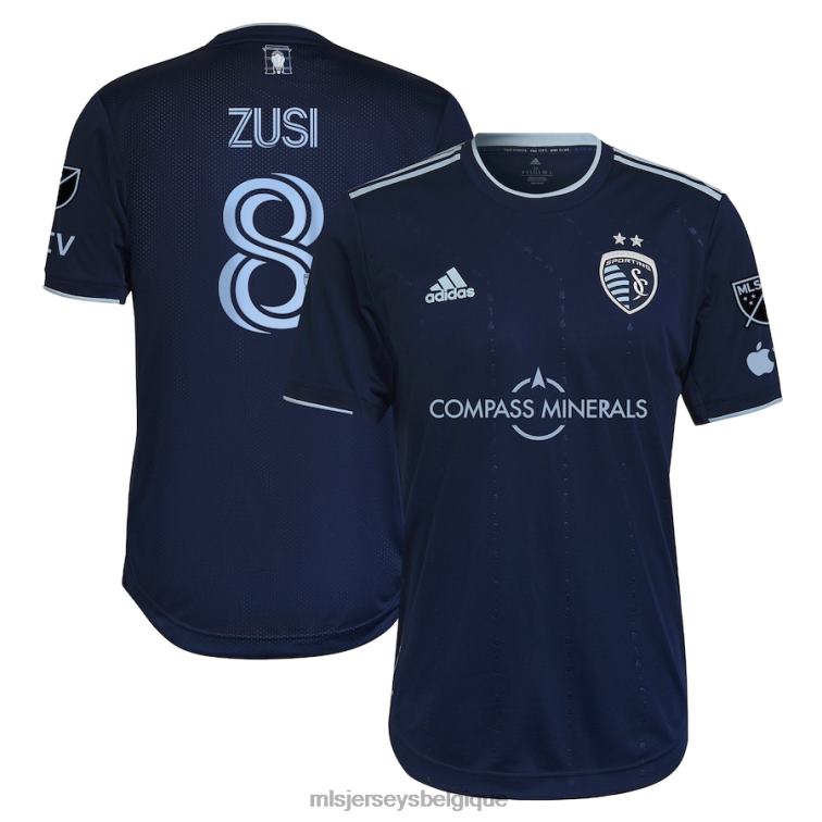 MLS Jerseys Hommes sporting kansas city graham zusi adidas bleu 2023 state line 3.0 maillot de joueur authentique J8822724